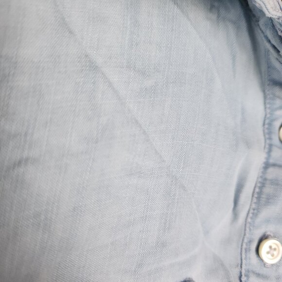 Talbots Sleeveless Popover Denim Top Blouse Blue Women's 12 EUC Pockets Summer - Picture 3 of 8